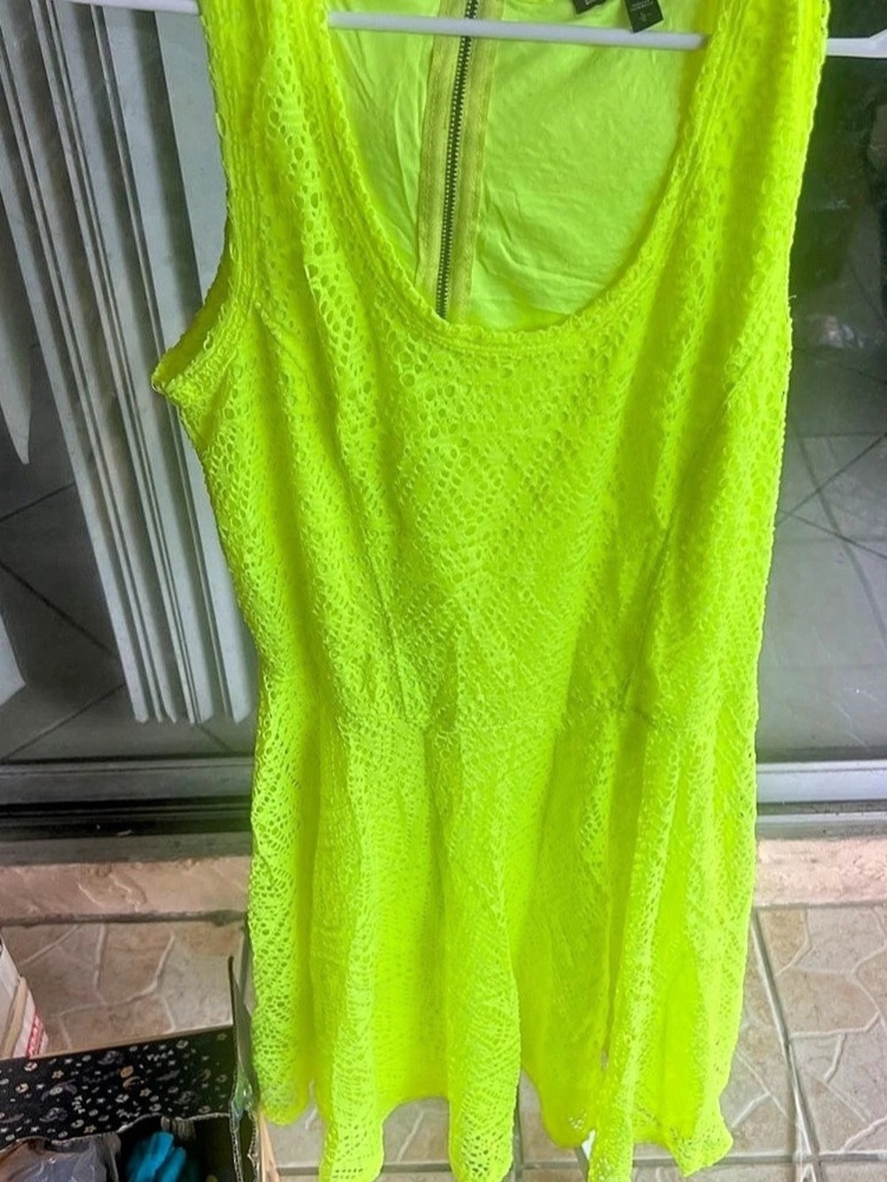 Express Neon Green Mini Dress Size Small Like New